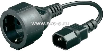 Переходник CyberPower (EX10015BKC14-DE) с компьютерной на евророзетку IEC C13 - Schuko