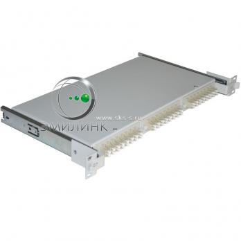 Кросс 19" выдвижной, предсобранный 1U, 24 порта LC/UPC duplex, 50/125 мкм ОМ3 (планки, сплайс-кассета 2шт, пигтейлы, КДЗС, адаптеры)
