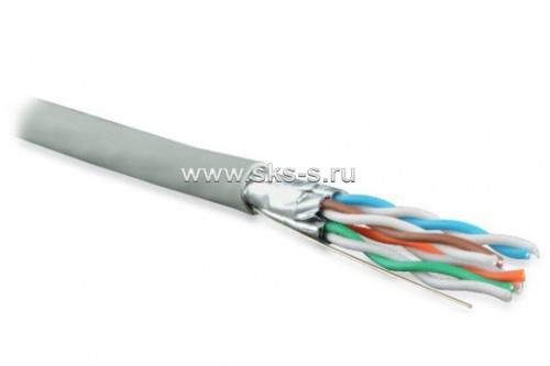 Кабель категории 5е, 4 пары F/UTP, 24AWG, PVC нг(А)-LS, серый, катушка 305м