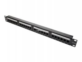 Коммутационная панель кат. 6, UTP, 19", 1U, 24хRJ45, 568A/В, черный