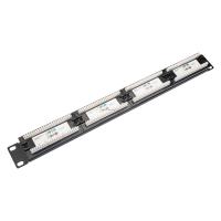 Коммутационная панель кат. 6, UTP, 19", 1U, 24хRJ45, 568A/В, черный
