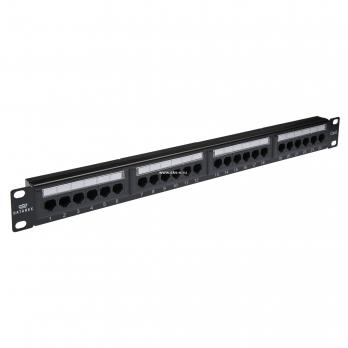 Коммутационная панель кат. 6, UTP, 19", 1U, 24хRJ45, 568A/В, черный