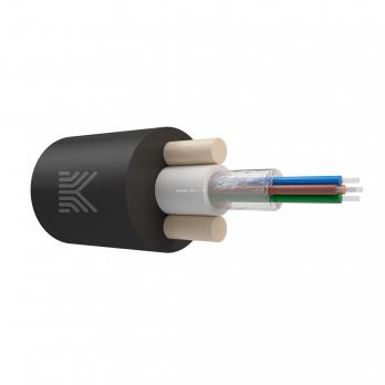 Оптический кабель Дроп-круглый 4 волокна 1 кН SM 9/125 G.657.A1 полиэтилен с центральной трубкой усилен стеклопрутками
