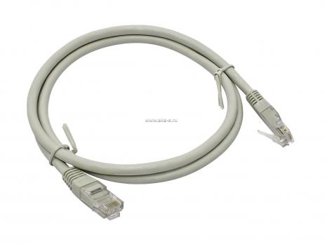 Коммутационный шнур U/UTP категория 5e PVC нг(А)-LS 0,15 м, серый,