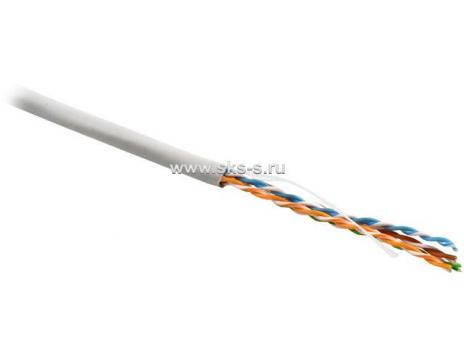 Кабель U/UTP, 4 пары, Кат.5e (Класс D), 100 МГц, AWG 24, внутренний LSZH нг(A)-HFLTx, белый, коробка 305 м