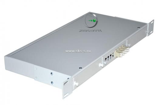 Кросс 19", предсобранный 1U, 4 порта LC/UPC duplex, 50/125 мкм (планки, сплайс-кассета, пигтейлы, КДЗС, адаптеры)