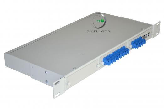 Кросс 19", предсобранный 1U, 12 портов SC/APC, 9/125 мкм (планки, сплайс-кассета, пигтейлы, КДЗС, адаптеры)