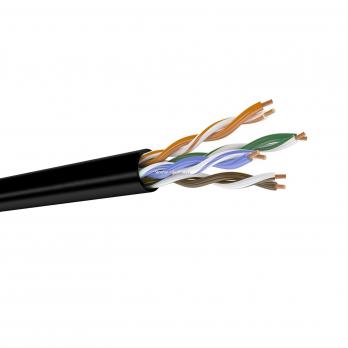 Кабель кат.5е, 4 пары U/UTP, 24AWG, PVCLS нг(А)-LSLTx, черный, коробка 305