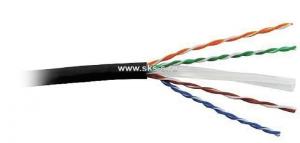 Кабель F/UTP, 4 пары, Кат.6 (Класс E), 250 МГц, AWG 23, универсальный LSZH нг(A)-HFLTx до -40°С, цвет черный, катушка 500 м