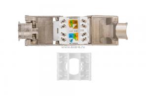 Модуль коммутационный типа Keystone, Кат.6А, 180°, полный экран, самозажимной