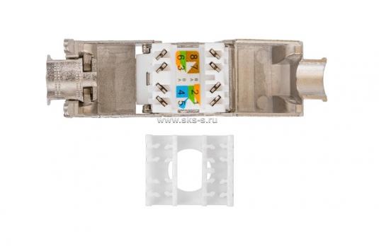Модуль коммутационный типа Keystone, Кат.6А, 180°, полный экран, самозажимной