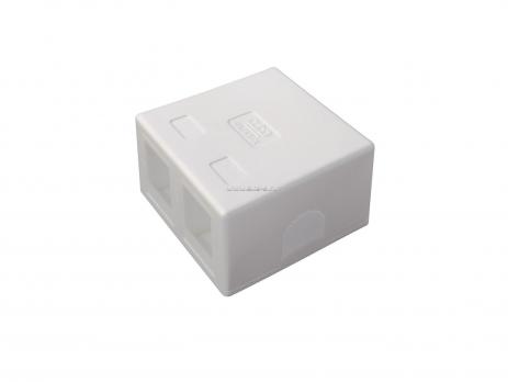 Корпус розетки для модуля Keystone, 2 порта, белый