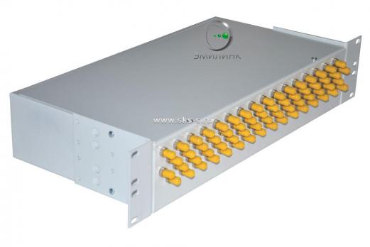 Кросс 19", предсобранный 2U, 64 порта ST/UPC, 62.5/125 мкм (сплошная панель, сплайс-кассета 2шт, пигтейлы, КДЗС, адаптеры)