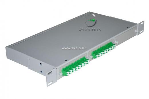 Кросс 19", предсобранный 1U, 16 портов LC/APC duplex, 9/125 мкм (планки, сплайс-кассета, пигтейлы, КДЗС, адаптеры)
