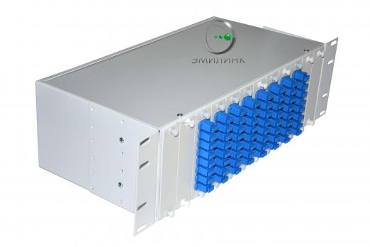 Кросс 19", предсобранный 3U, 64 порта SC/UPC, 50/125 мкм ОМ3 (планки, сплайс-кассета 2шт, пигтейлы, КДЗС, адаптеры)