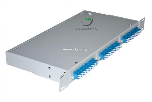 Кросс 19", предсобранный 1U, 24 порта LC/UPC duplex, 9/125 мкм (планки, сплайс-кассета 2шт, пигтейлы, КДЗС, адаптеры)