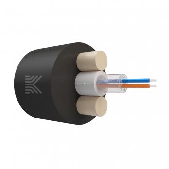 Оптический кабель Дроп-круглый 2 волокна 5 кН SM 9/125 G.657.A1 полиэтилен с центральной трубкой усилен стеклопрутками