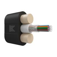 Оптический кабель Дроп-плоский 12 волокон 3 кН SM 9/125 G.657.A1 полиэтилен с центральной трубкой усилен стеклопрутками