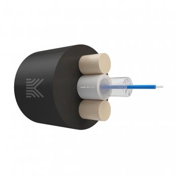 Оптический кабель Дроп-круглый 1 волокно 4 кН SM 9/125 G.657.A1 полиэтилен с центральной трубкой усилен стеклопрутками