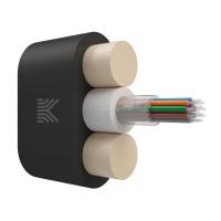 Оптический кабель Дроп-плоский 12 волокон 2.4 кН SM 9/125 G.657.A1 полиэтилен с центральной трубкой усилен стеклопрутками