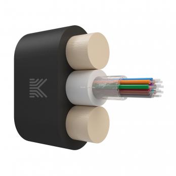 Оптический кабель Дроп-плоский 12 волокон 2.4 кН SM 9/125 G.657.A1 полиэтилен с центральной трубкой усилен стеклопрутками