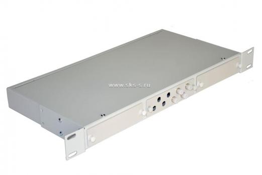 Кросс 19", предсобранный 1U, 4 порта FC/UPC, 50/125 мкм ОМ4 (планки, сплайс-кассета, пигтейлы, КДЗС, адаптеры)
