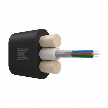 Оптический кабель Дроп-плоский 4 волокна 1.5 кН SM 9/125 G.657.A1 полиэтилен с центральной трубкой усилен стеклопрутками