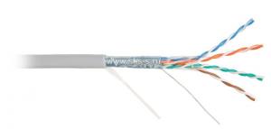 Кабель F/UTP, 4 пары, Кат.5e, 100 МГц, AWG 24, внутр. ПВХ, кор. 305 м, цв. серый