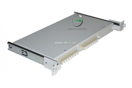 Кросс 19" выдвижной, предсобранный 1U, 16 портов LC/UPC duplex, 62.5/125 мкм (планки, сплайс-кассета, пигтейлы, КДЗС, адаптеры)