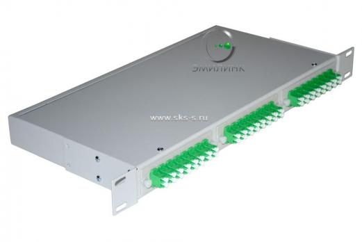 Кросс 19", предсобранный 1U, 24 порта LC/APC duplex, 9/125 мкм (планки, сплайс-кассета 2шт, пигтейлы, КДЗС, адаптеры)