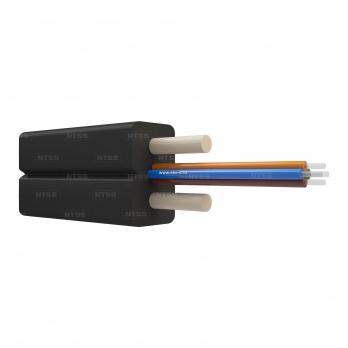 Кабель оптический FTTH, 4 волокна, G657A1, усилен стеклопрутками (черный)