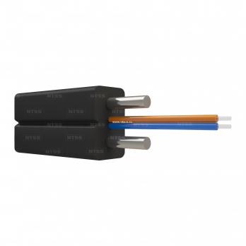 Кабель оптический FTTH, 2 волокна, G657A1, усилен проволокой (черный)