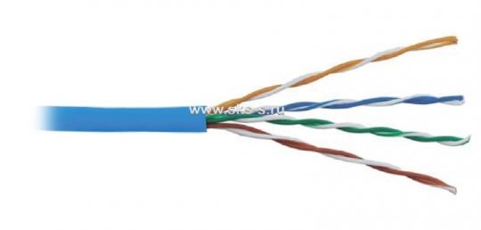 Кабель U/UTP, 4 пары, Кат.5e, 100 МГц, AWG 24, внутр. LS0H нг(А)-HFLTx, кор. 305 м, цв. синий.