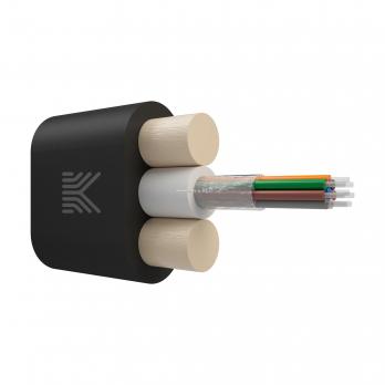 Оптический кабель Дроп-плоский 8 волокон 1.8 кН SM 9/125 G.657.A1 полиэтилен с центральной трубкой усилен стеклопрутками