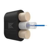Оптический кабель Дроп-плоский 1 волокно 3 кН SM 9/125 G.657.A1 полиэтилен с центральной трубкой усилен стеклопрутками