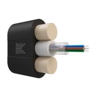 Оптический кабель Дроп-плоский 4 волокна 3 кН SM 9/125 G.657.A1 полиэтилен с центральной трубкой усилен стеклопрутками