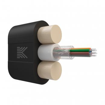 Оптический кабель Дроп-плоский 8 волокон 3 кН SM 9/125 G.657.A1 полиэтилен с центральной трубкой усилен стеклопрутками