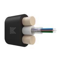 Оптический кабель Дроп-плоский 4 волокна 2.4 кН SM 9/125 G.657.A1 полиэтилен с центральной трубкой усилен стеклопрутками