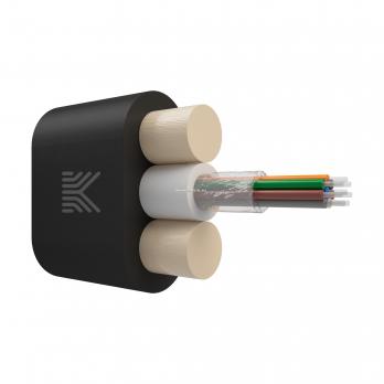 Оптический кабель Дроп-плоский 8 волокон 2.4 кН SM 9/125 G.657.A1 полиэтилен с центральной трубкой усилен стеклопрутками