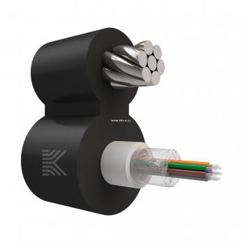 Оптический кабель 8 волокон 6 кН SM 9/125 G.657.A1 полиэтилен с центральной трубкой и выносным силовым элементом из стального троса