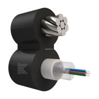 Оптический кабель 4 волокнa 9 кН SM 9/125 G.657.A1 полиэтилен с центральной трубкой и выносным силовым элементом из стального троса