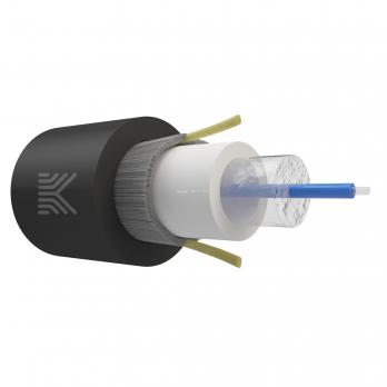 Оптический кабель Дроп-круглый 1 волокно 1 кН SM 9/125 G.657.A1 с центральной трубкой упрочняющей силовой элемент стеклонити полиэтилен
