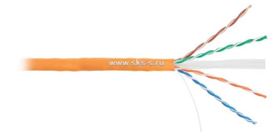 Кабель U/UTP, 4 пары, Кат.6, 250 МГц, AWG 23, внутр. LS0H нг(А)-HFLTx, кат. 500 м, цв. синий