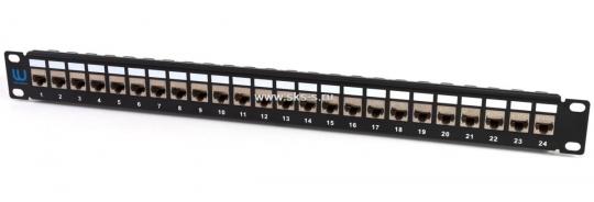 Панель коммутационная наборная, универсальная UTP/STP, 24 порта, 19", 1U, с организатором