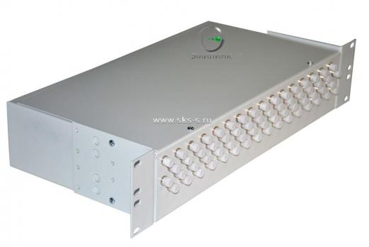 Кросс 19", предсобранный 2U, 64 порта FC/UPC, 62.5/125 мкм (сплошная панель, сплайс-кассета 2шт, пигтейлы, КДЗС, адаптеры)