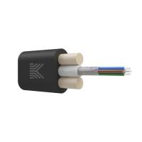 Оптический кабель Дроп-плоский 4 волокна 0.8 кН SM 9/125 G.657.A1 с центральной трубкой усилен стеклопрутками