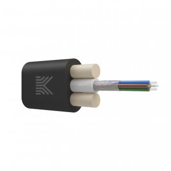 Оптический кабель Дроп-плоский 4 волокна 0.8 кН SM 9/125 G.657.A1 с центральной трубкой усилен стеклопрутками