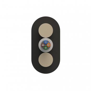 Оптический кабель Дроп-плоский 4 волокна 0.8 кН SM 9/125 G.657.A1 с центральной трубкой усилен стеклопрутками