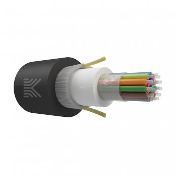 Оптический кабель Дроп-круглый 16 волокон 1 кН SM 9/125 G.657.A1 с центральной трубкой упрочняющей силовой элемент стеклонити полиэтилен