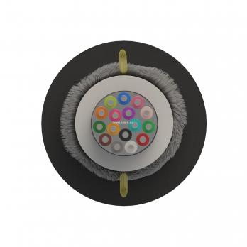Оптический кабель Дроп-круглый 16 волокон 1 кН SM 9/125 G.657.A1 с центральной трубкой упрочняющей силовой элемент стеклонити полиэтилен